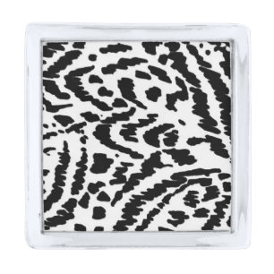 Abstract Jungle Silver Finish Lapel Pin