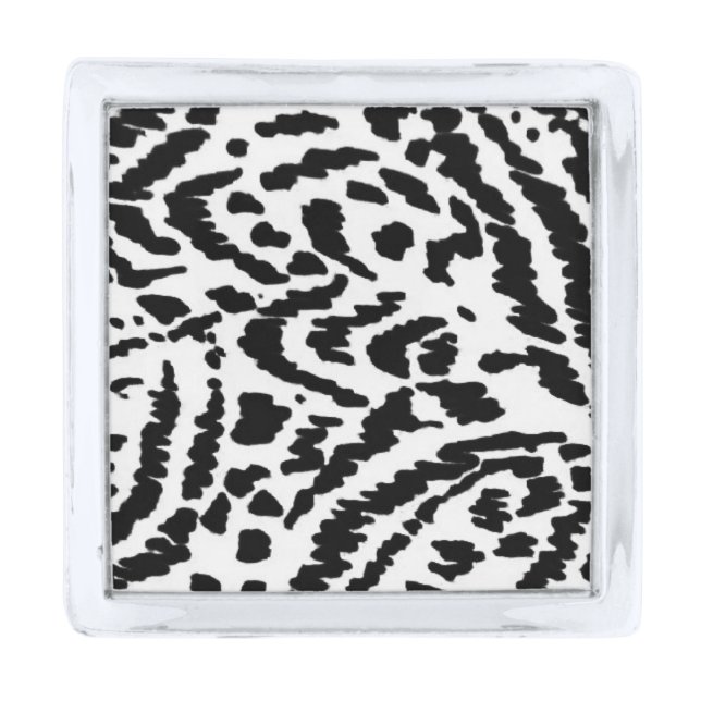Abstract Jungle Silver Finish Lapel Pin (Front)