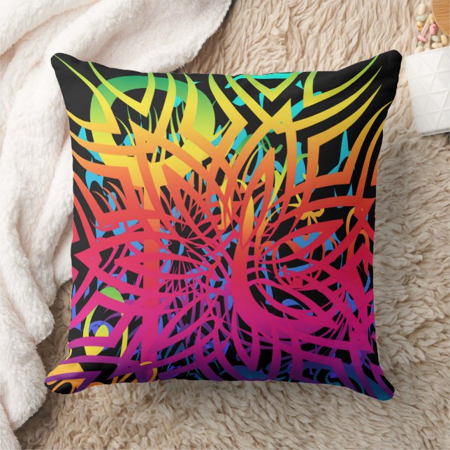 Abstract Jungle Throw Pillow (Blanket)