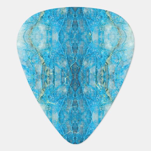 Abstract Kaleidoscope Blue Mineral Crystal Texture Guitar Pick