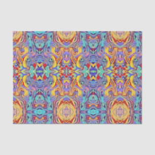 Abstract Kaleidoscope Owl in Bright Primary Colors Tissue Paper