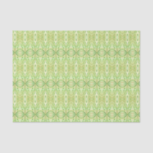 Abstract Kaleidoscope Pattern Green Tissue Paper (Front)