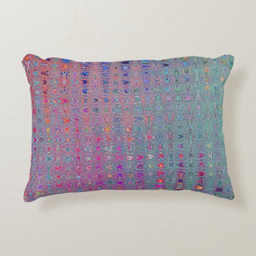 Abstract Kaleidoscopic Retro Boomerang Waves Accent Pillow