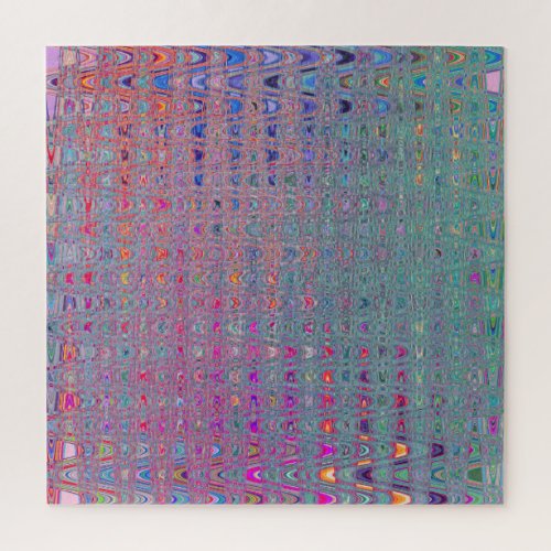 Abstract Kaleidoscopic Retro Boomerang Waves Jigsaw Puzzle