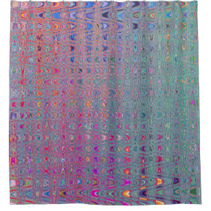 Abstract Kaleidoscopic Retro Boomerang Waves Shower Curtain