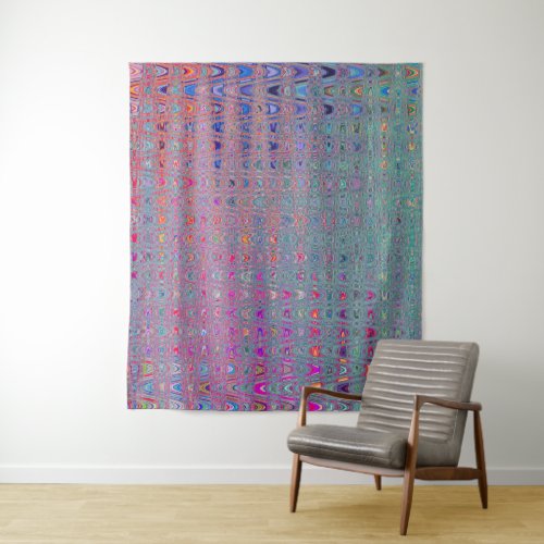 Abstract Kaleidoscopic Retro Boomerang Waves Tapestry