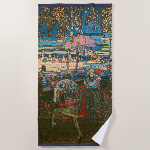 Abstract Kandinsky Riding Couple Colorful Beach Towel
