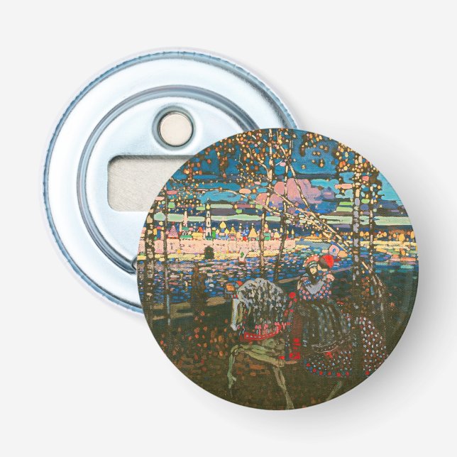 Abstract Kandinsky Riding Couple Colorful Bottle Opener (Front)