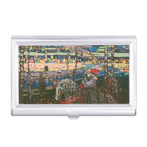 Abstract Kandinsky Riding Couple Colorful Business Card Case