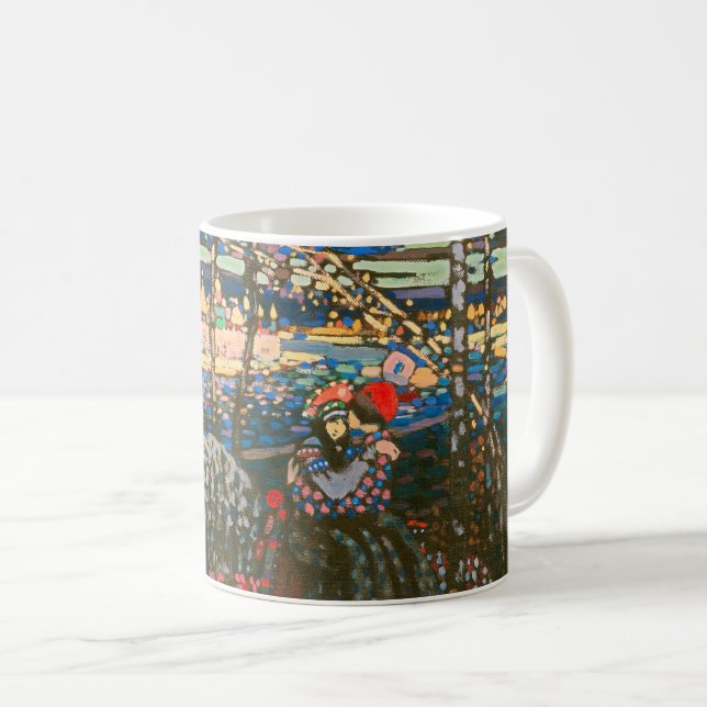 Abstract Kandinsky Riding Couple Colorful Coffee Mug (Front Right)