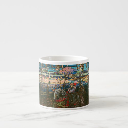 Abstract Kandinsky Riding Couple Colorful Espresso Cup