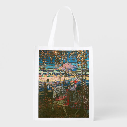 Abstract Kandinsky Riding Couple Colorful Grocery Bag