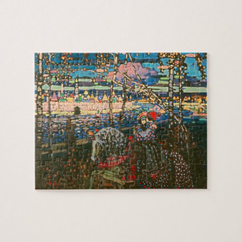 Abstract Kandinsky Riding Couple Colorful Jigsaw Puzzle