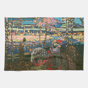 Abstract Kandinsky Riding Couple Colorful Kitchen Towel