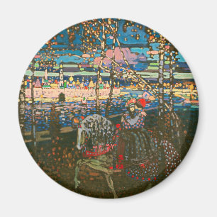 Abstract Kandinsky Riding Couple Colorful Magnet