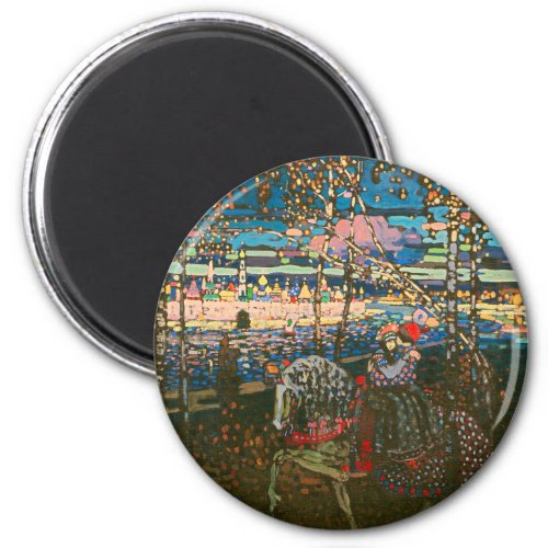 Abstract Kandinsky Riding Couple Colorful Magnet