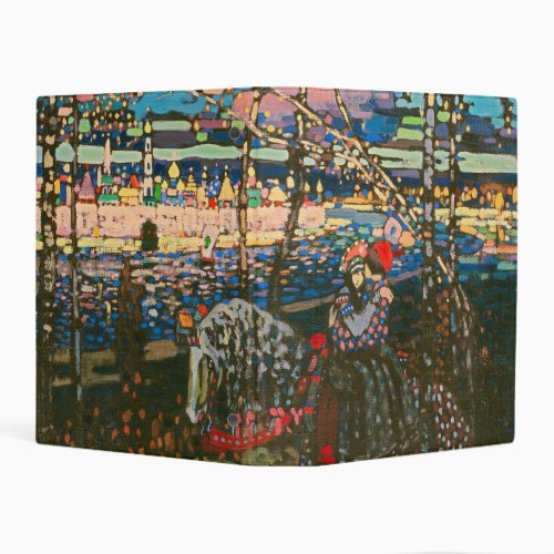 Abstract Kandinsky Riding Couple Colorful Mini Binder