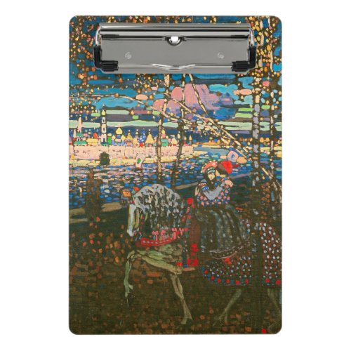 Abstract Kandinsky Riding Couple Colorful Mini Clipboard