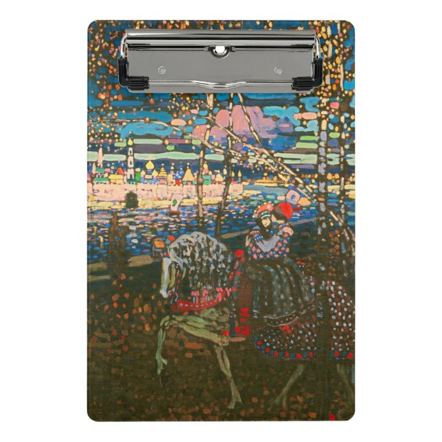 Abstract Kandinsky Riding Couple Colorful Mini Clipboard (Front)