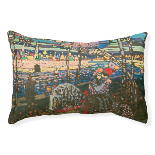 Abstract Kandinsky Riding Couple Colorful Pet Bed