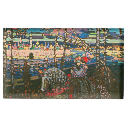 Abstract Kandinsky Riding Couple Colorful Place Card Holder