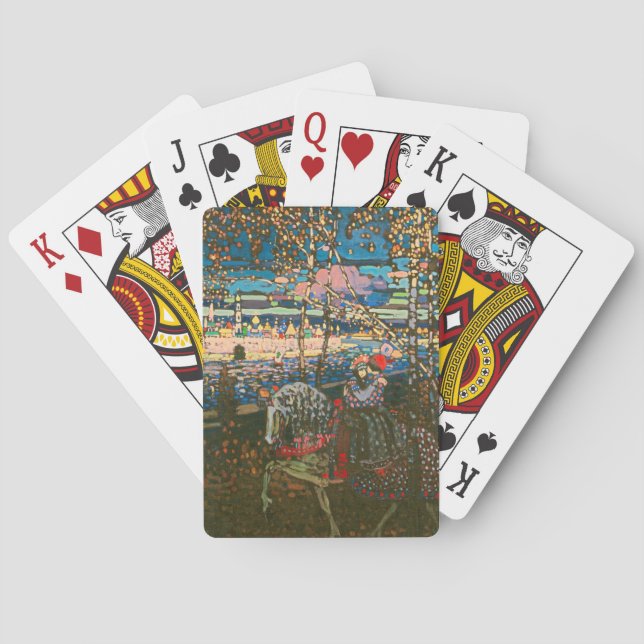 Abstract Kandinsky Riding Couple Colorful Poker Cards (Back)