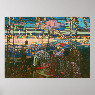 Abstract Kandinsky Riding Couple Colorful Poster