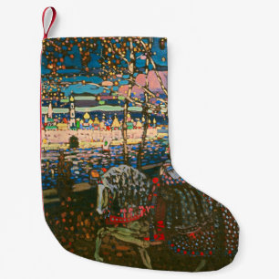 Abstract Kandinsky Riding Couple Colorful Small Christmas Stocking