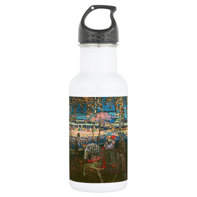Abstract Kandinsky Riding Couple Colorful Stainless Steel Water Bottle (Front)