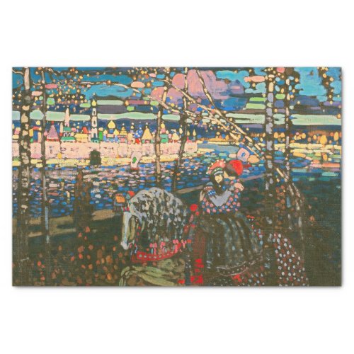 Abstract Kandinsky Riding Couple Colorful Tissue Paper