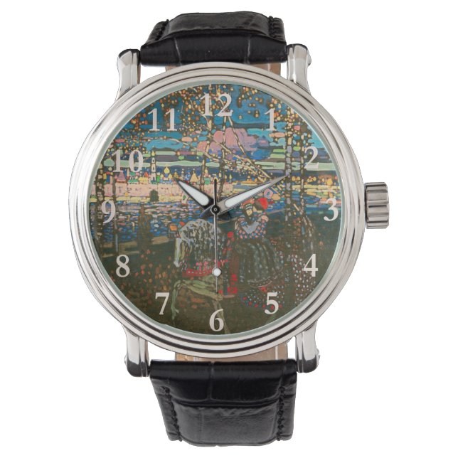 Abstract Kandinsky Riding Couple Colorful Watch (Front)