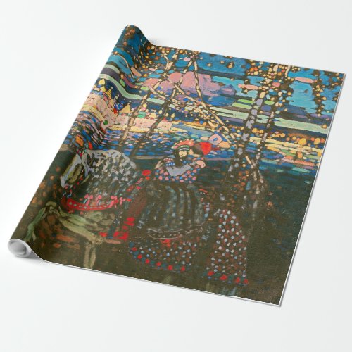 Abstract Kandinsky Riding Couple Colorful Wrapping Paper