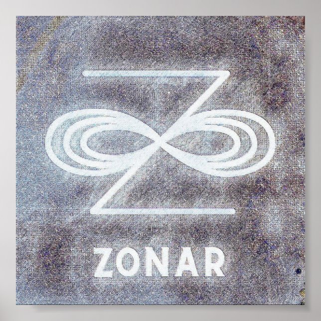 Abstract Karuna Reiki Bright White Zonar Symbol Poster (Front)