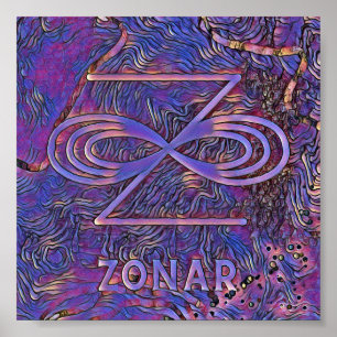 Abstract Karuna Reiki Purple Zonar Symbol Poster