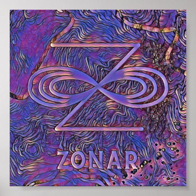 Abstract Karuna Reiki Purple Zonar Symbol Poster (Front)