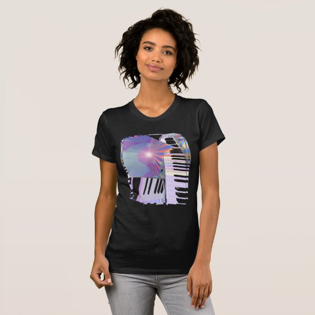 Abstract Keyboards and Stripes T-Shirt (Front Full)
