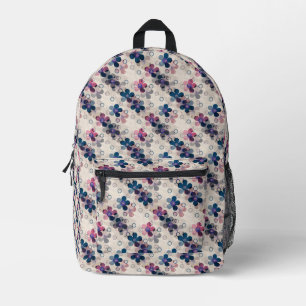 Abstract kids cute cartoon flowers floral retro de printed backpack
