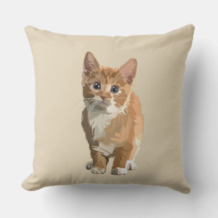 abstract kitten pillow