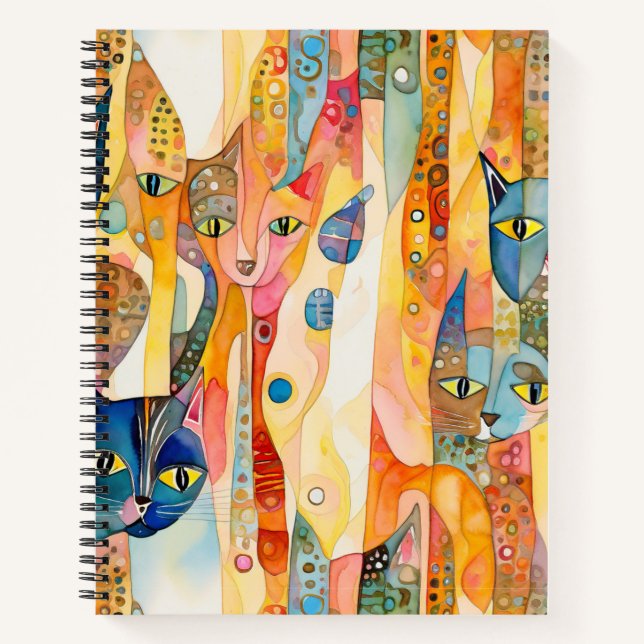 Abstract Kittens  Notebook (Front)