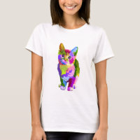 Abstract Kitty Basic T Shirt