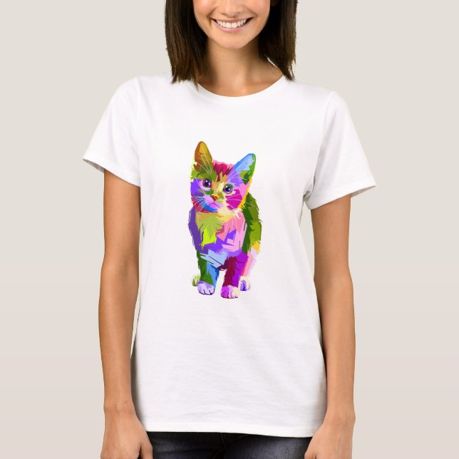 Abstract Kitty Basic T Shirt (Front)
