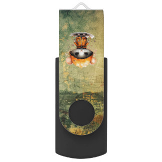 Abstract Kitty USB Swivel Flash Drive