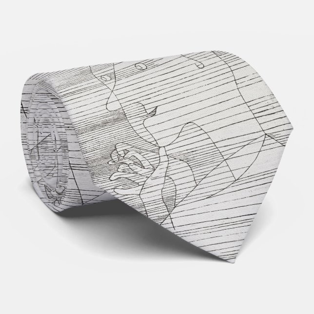 Abstract Klee – Minimalist Lines Neck Tie (Rolled)