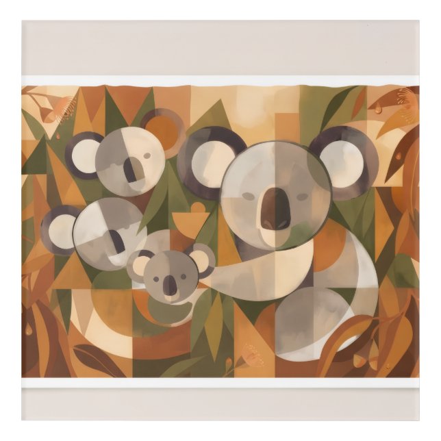 Abstract Koala Bears Acrylic Print (Front)