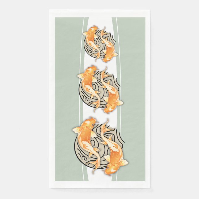 Abstract Koi Fish Paper Guest Towels (Front)