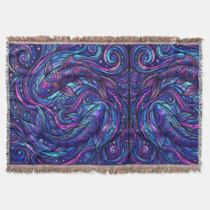 Abstract Koi Swirl Purple Blankets