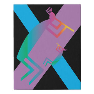 Abstract Kokopelli Faux Canvas Print