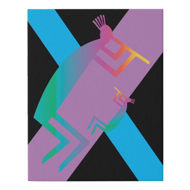 Abstract Kokopelli Faux Canvas Print (Front)