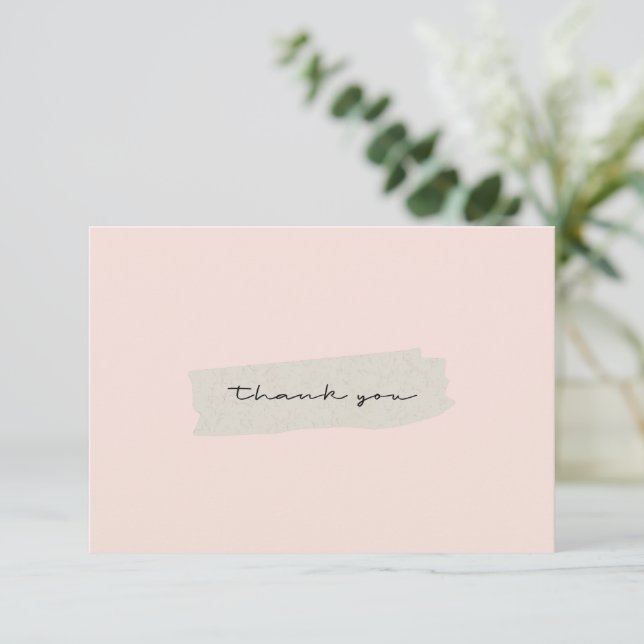 Abstract Kraft Brush Stroke Thank You Card (Standing Front)
