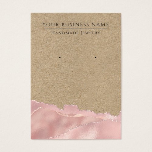 Abstract Kraft Rose Gold Earring Display Cards
